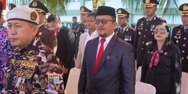 Ketua DPRD Bolsel Hadiri Upacara HUT TNI ke-78 Tahun di Lapangan Makodam XIII Merdeka Manado