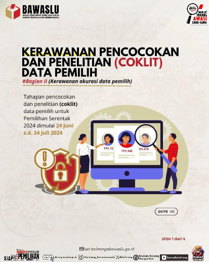 Pilkada Masuki Tahapan Pemutakhiran Data Pemilih, Simak Himbauan Bawaslu Bolmong Terkait Kerawanan yang Rentan Terjadi