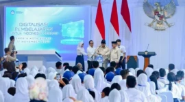 Peresmian Program Digitalisasi Pembelajaran untuk Indonesia Cerdas bersama Presiden RI, Prabowo Subianto. (Foto: Dok. Istimewa)