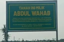 Plang tanah milik ahli waris sah almarhum Abdul Wahab. (Foto: Dok. Istimewa)
